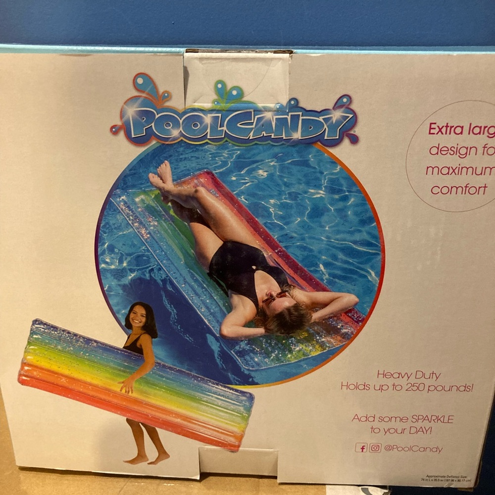 Pool Candy Rainbow Haze Deluxe 74 Inch Ride-On Pool Float - Picture 4 of 4